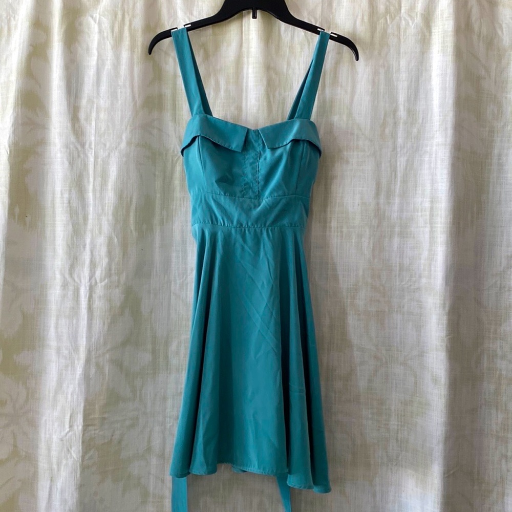 Ixia teal fit and flair Aline small dress